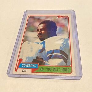 Ed "Too Tall" Jones 1981 Topps Football Card #185 Dallas Cowboys vintage